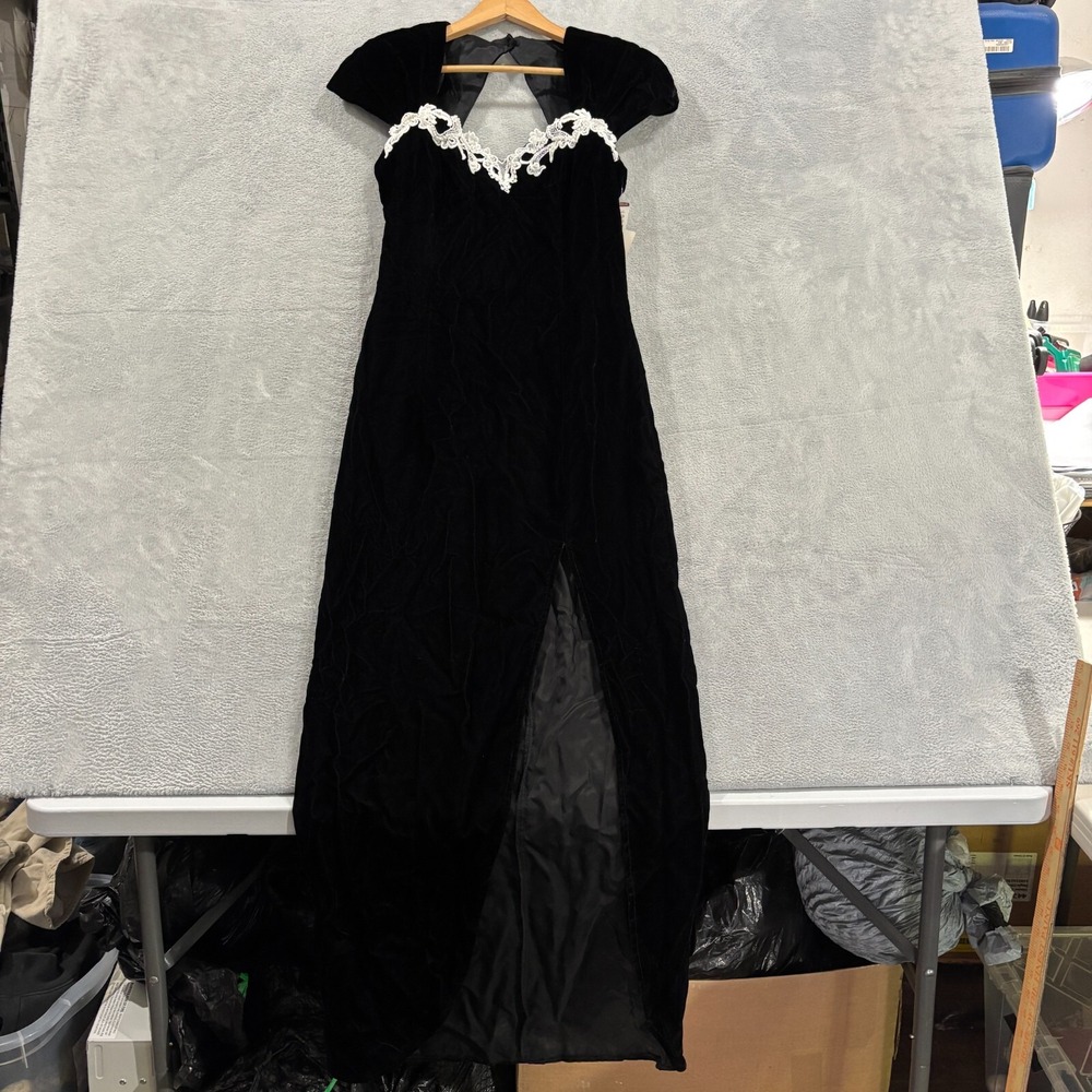 VTG Roberta Maxi Dress 11/12 Slip Velvet Long Evening Gown Sequined‎ Y2K